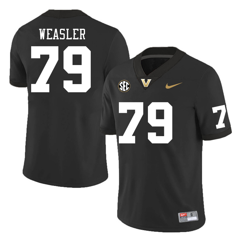 Vanderbilt Commodores #79 Conor Weasler College Football Jerseys Sale Stitched-Black